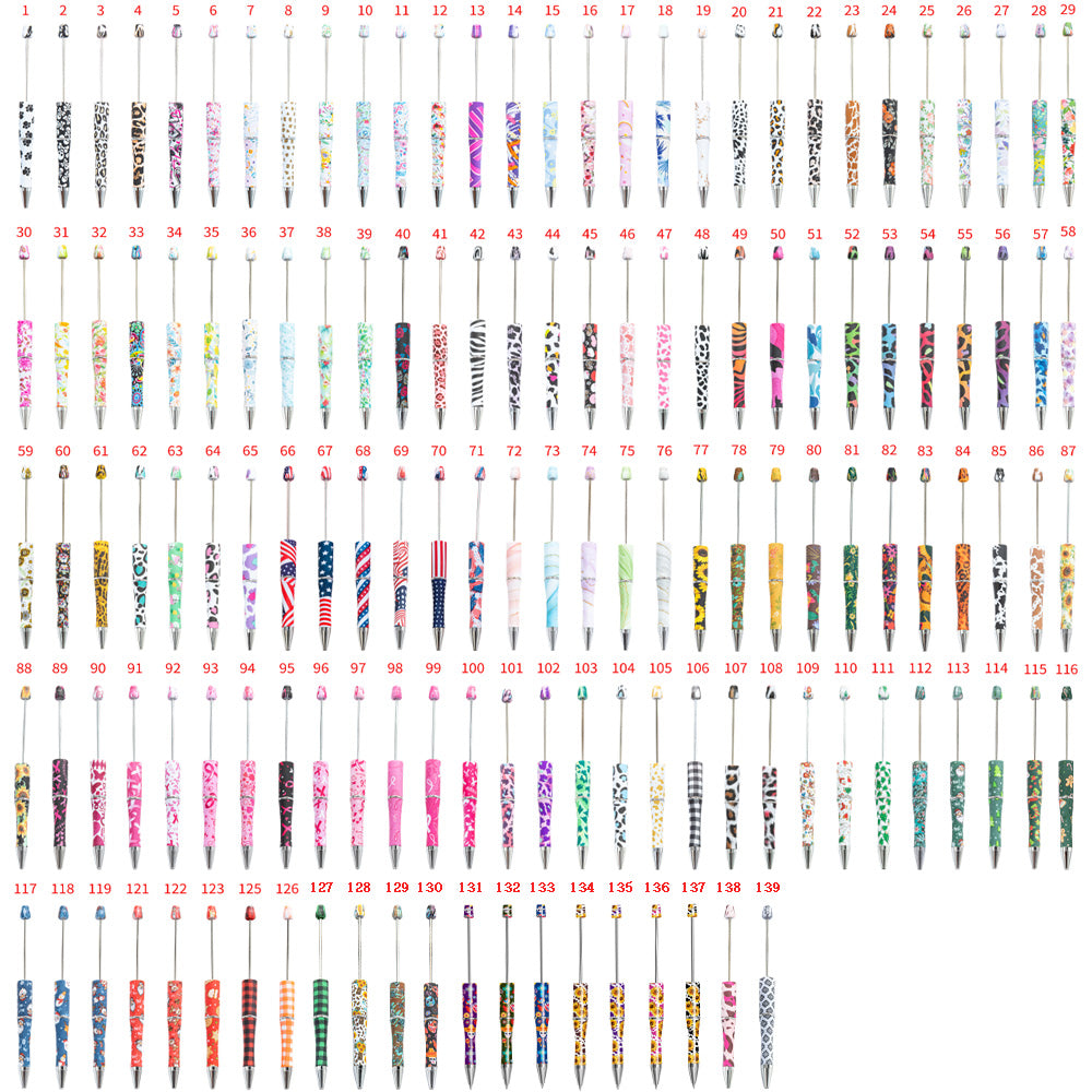 Wholesale 1000pcs Beadable Pens Cow Print Leopard Print Christmas Plastic Pen DIY for Beaded